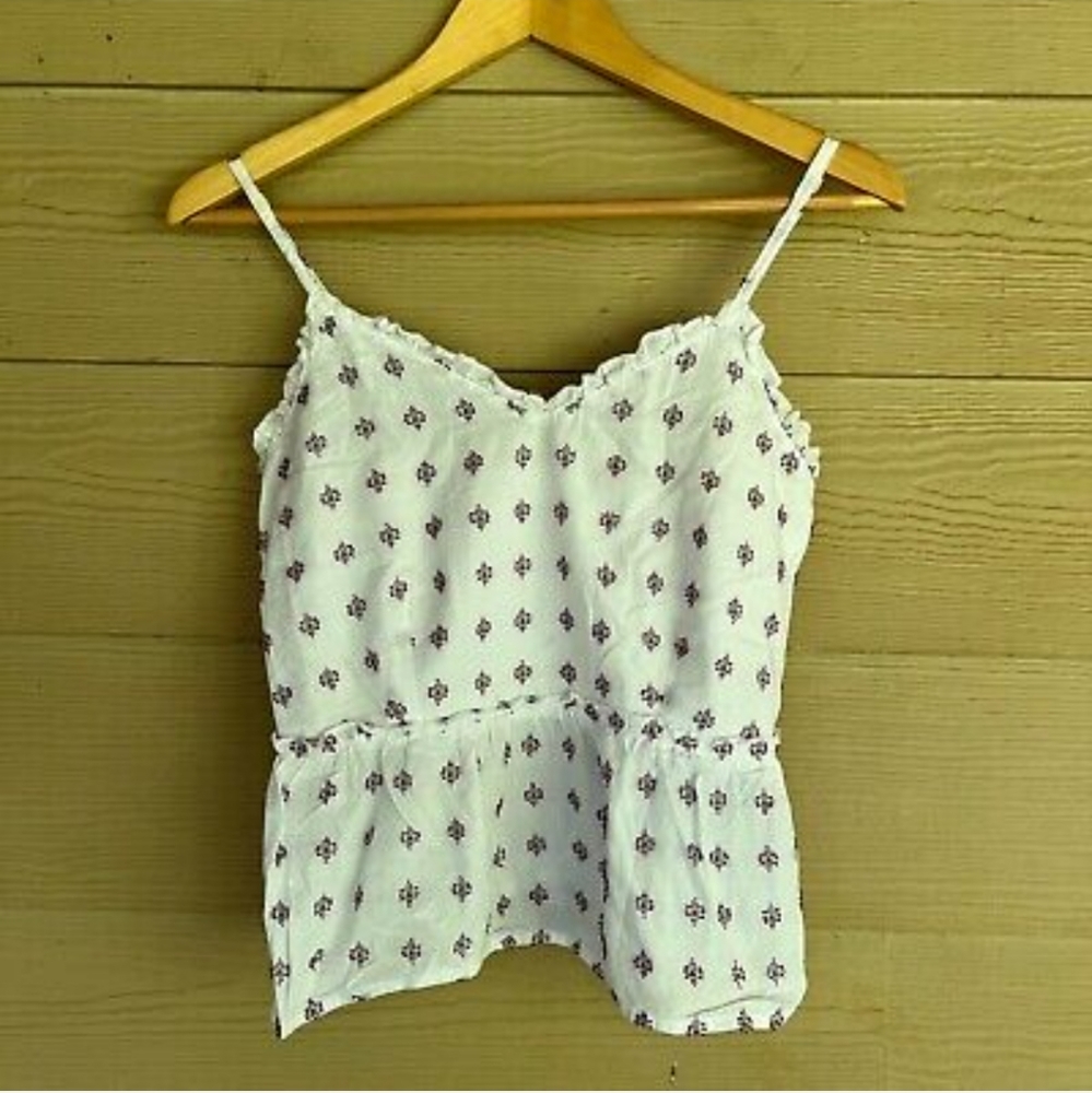 Sim & Sam white tank top with pattern